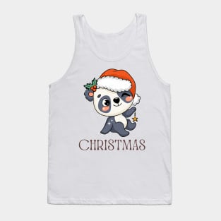 Christmas Panda Winking Celebration Tank Top